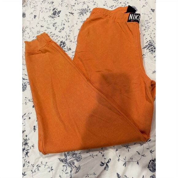 Nike Men's Orange Sweatpants S Elastic Waistband & Pockets - Picture 3 of 6